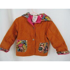Chooty Kids Coat Tangerine Paisley Hippie Style 3T